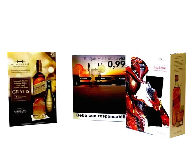 Una botella de Johnnie Walker se exhibe sobre una mesa.