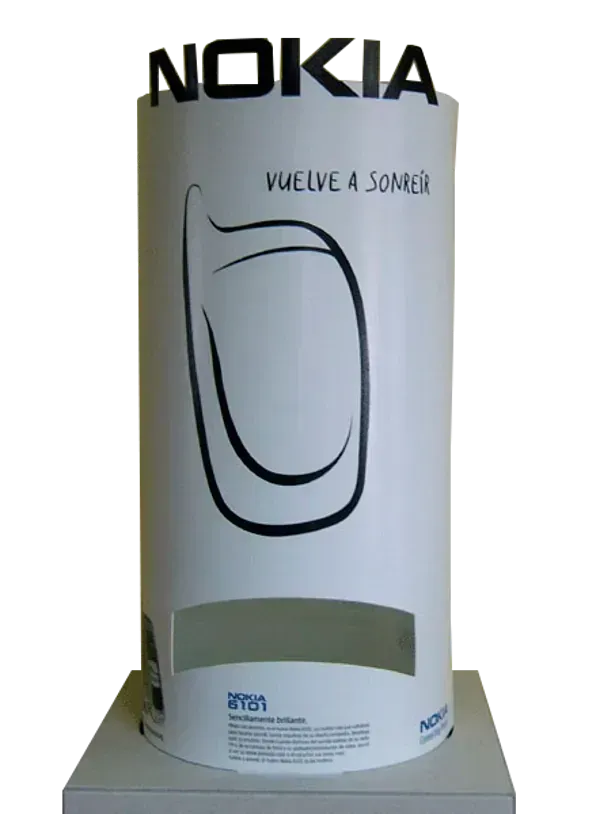 Una pantalla de Nokia con un dibujo de un teléfono en ella.