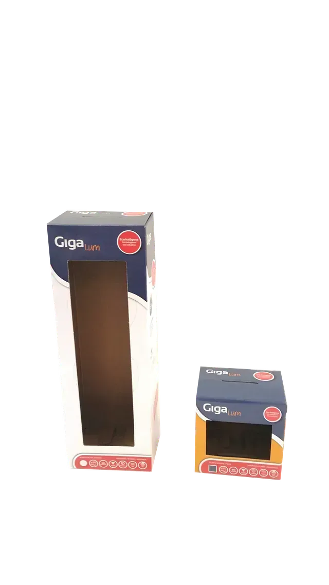 Dos cajas están una al lado de la otra sobre un fondo blanco.