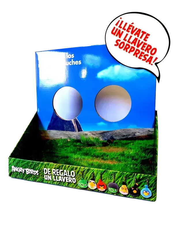 Una caja de juguetes de Angry Birds con una sorpresa dentro.