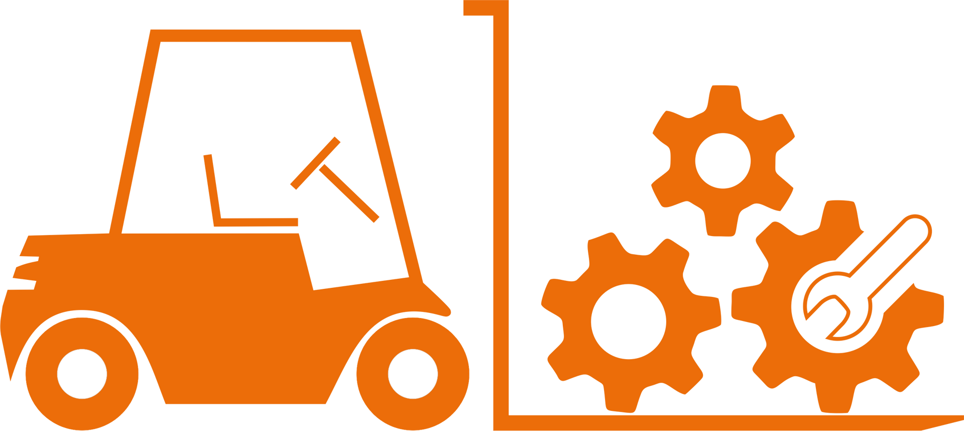 Gabelstapler hebt ein Auto auf Icon