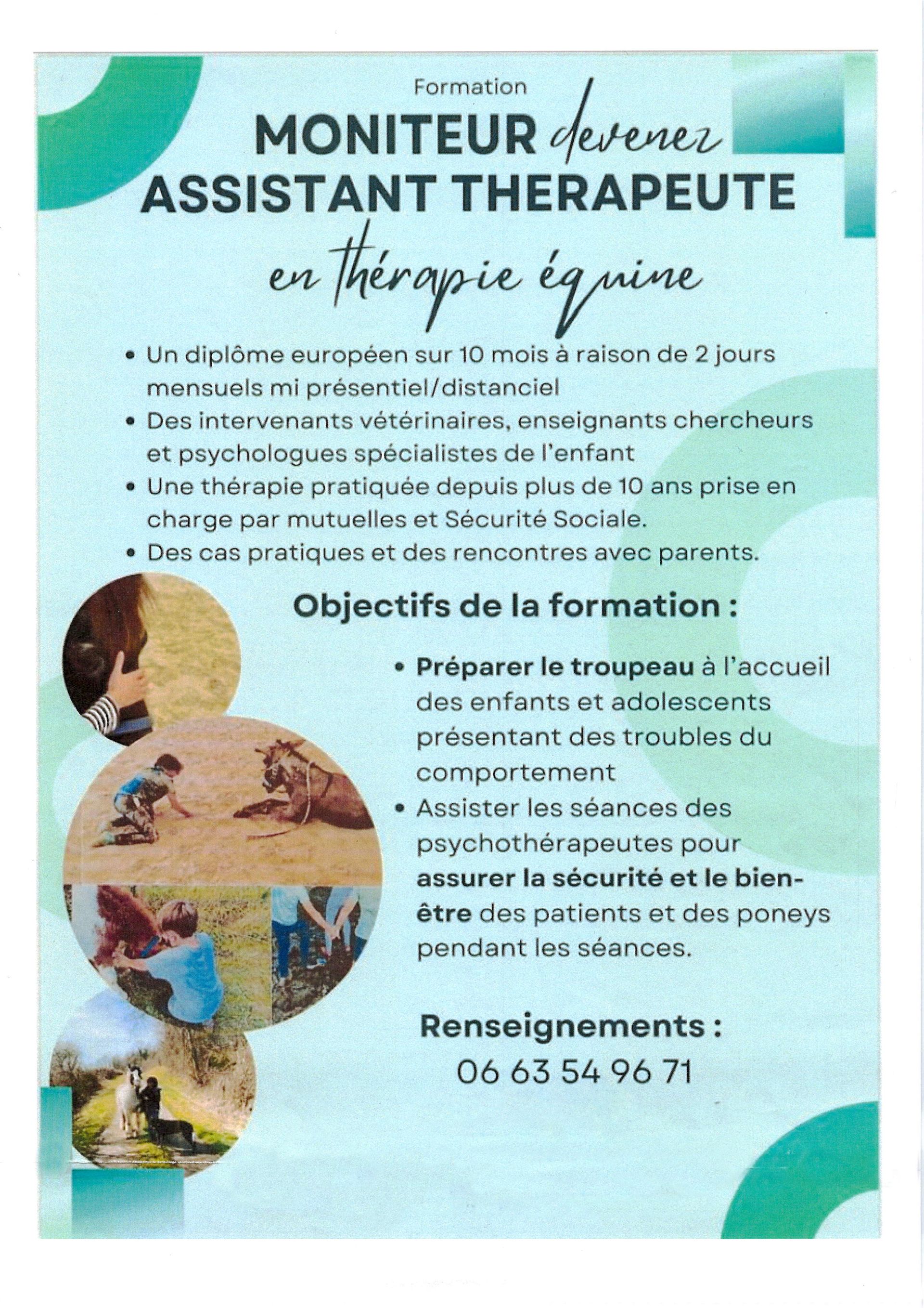 Document pour devenir assitant thérapeute en thérapie équine