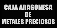 Caja aragonesa de metales preciosos is written in white on a black background