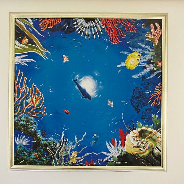 Bild mit Unterwasserpflanzen und Fischen