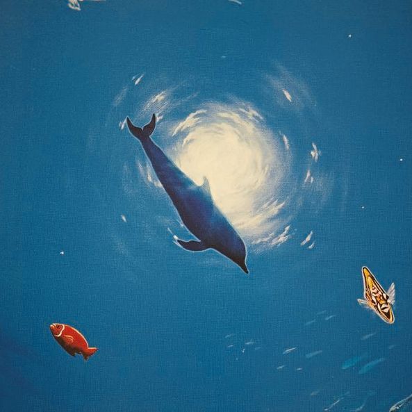 Nahaufnahme eines Bildes mit Delfin