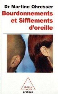 Book cover: Title "Bourdonnements et Sifflements d'oreille" with ear images.