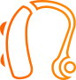 Appareil auditif orange.