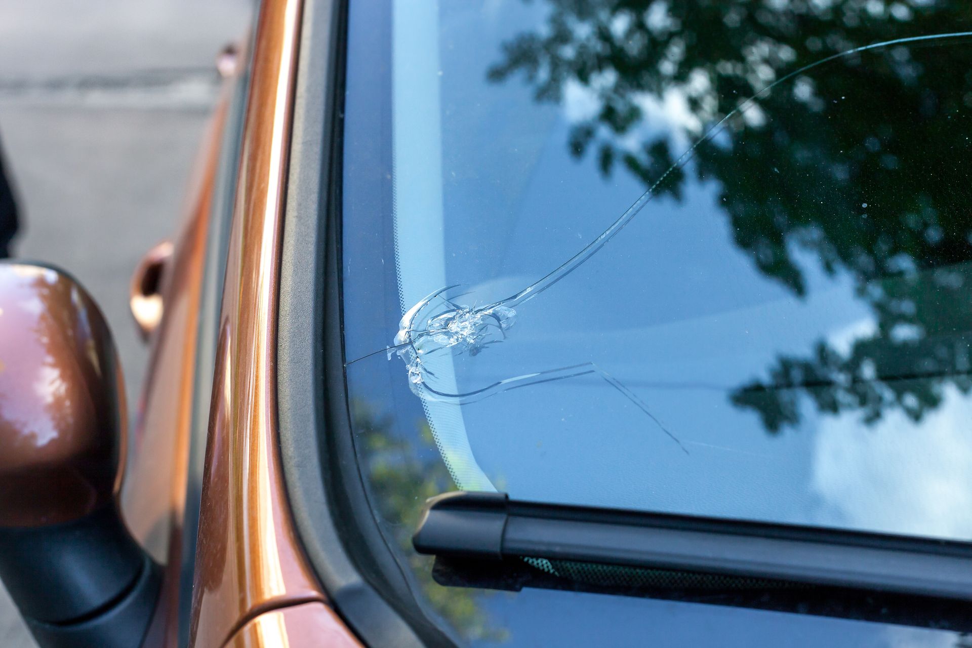 Une fissure sur un pare-brise