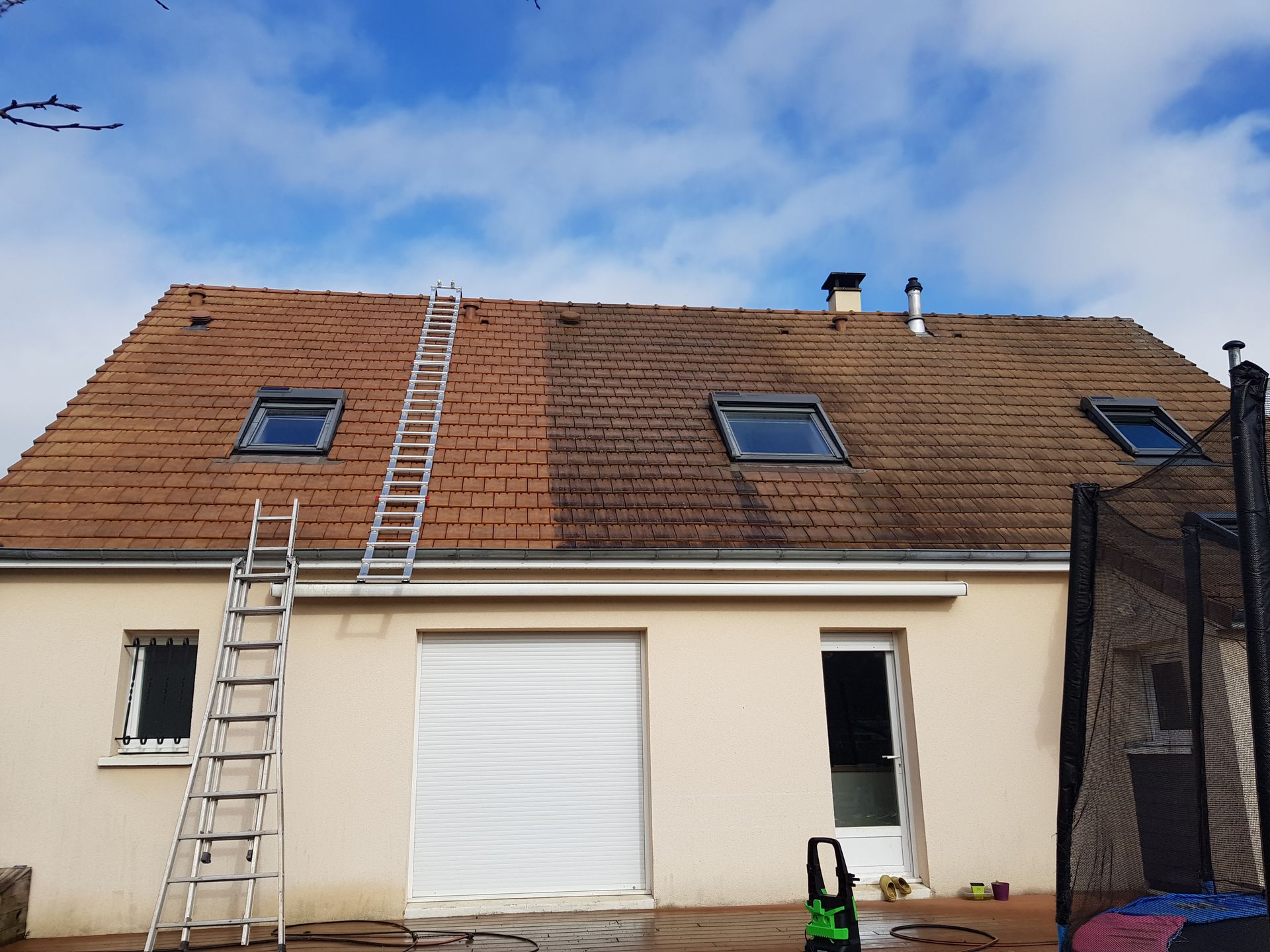 Démoussage de toit partiel