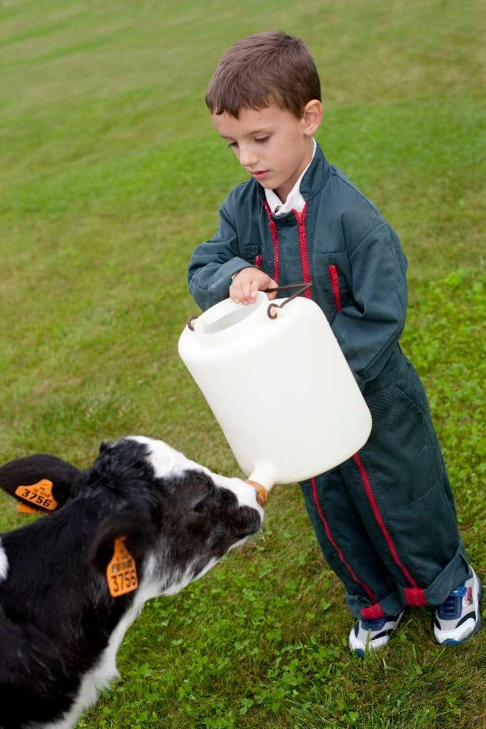 Vente de lait, à La ferme du Prieuré à Saint-Romain-le-Puy