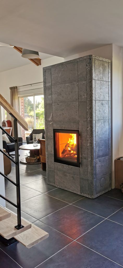 Réalisation 13 d'un poêle de masse Tulikivi