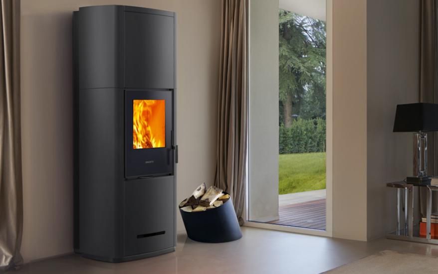 Poêle mixte de Piazzetta E228 M-H - 5 STELLE de couleur noire