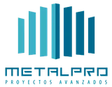 A blue logo for metalpro proyectos avanzados