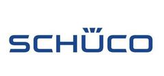 Un logotipo azul de una empresa llamada Schuco sobre un fondo blanco.