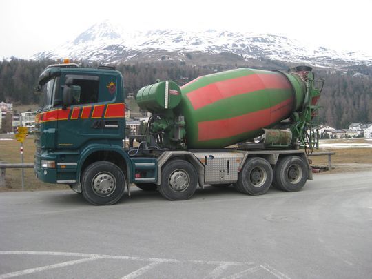 4-achser betonmischer - pinggera transporte ag - engadin / bever