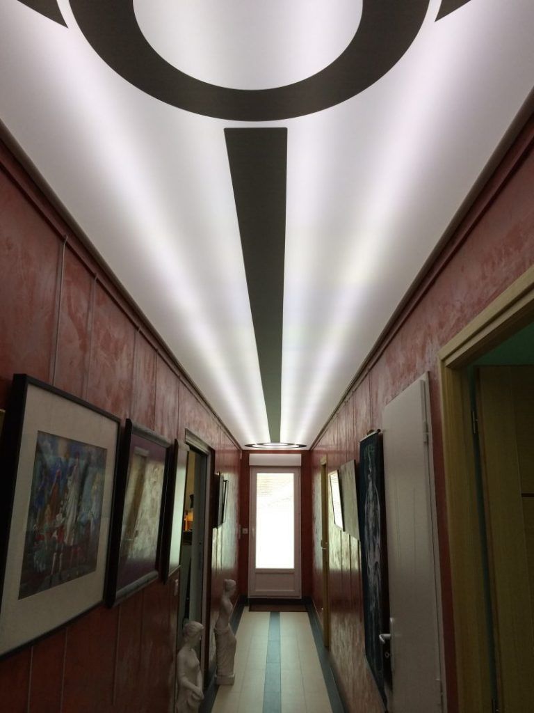 MT Peintures : plafond tendu lumineux new mat avec impression graphique