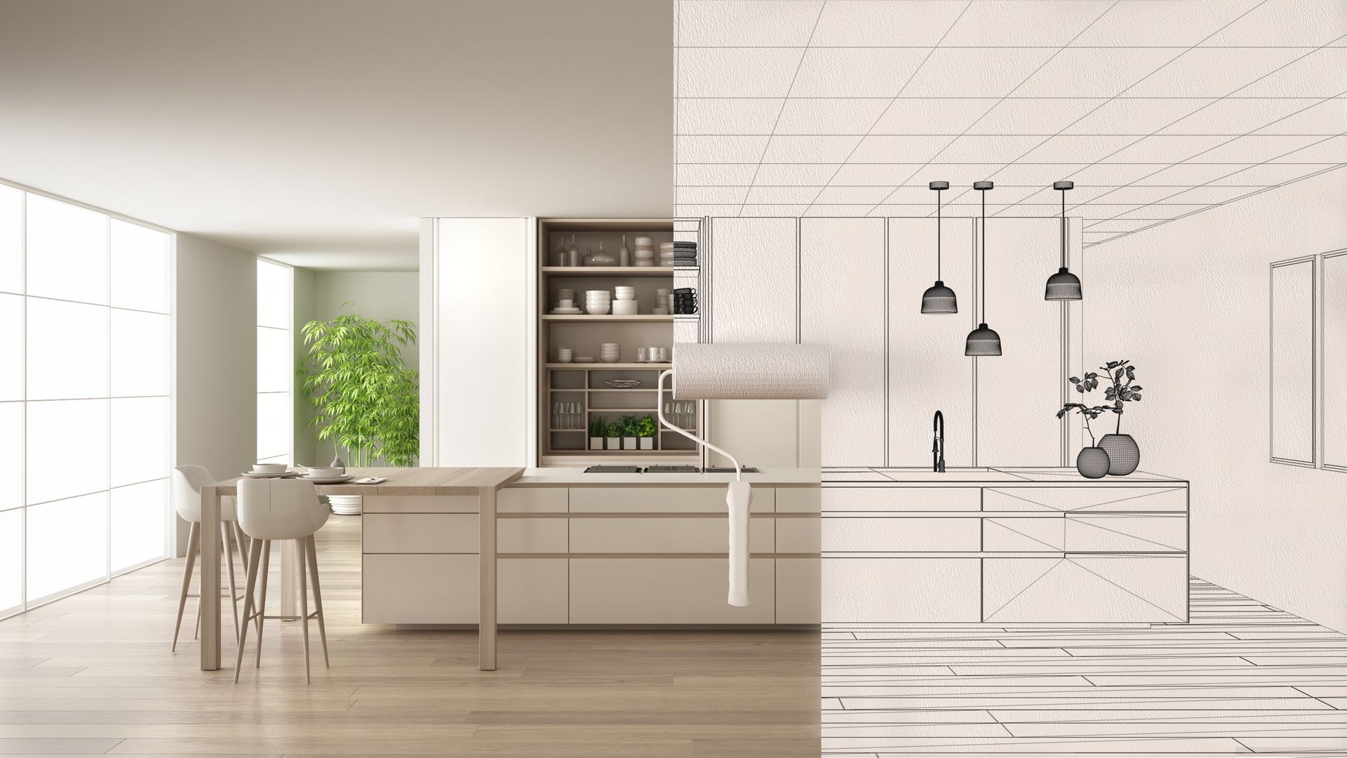 Illustration d'une rénovation de cuisine