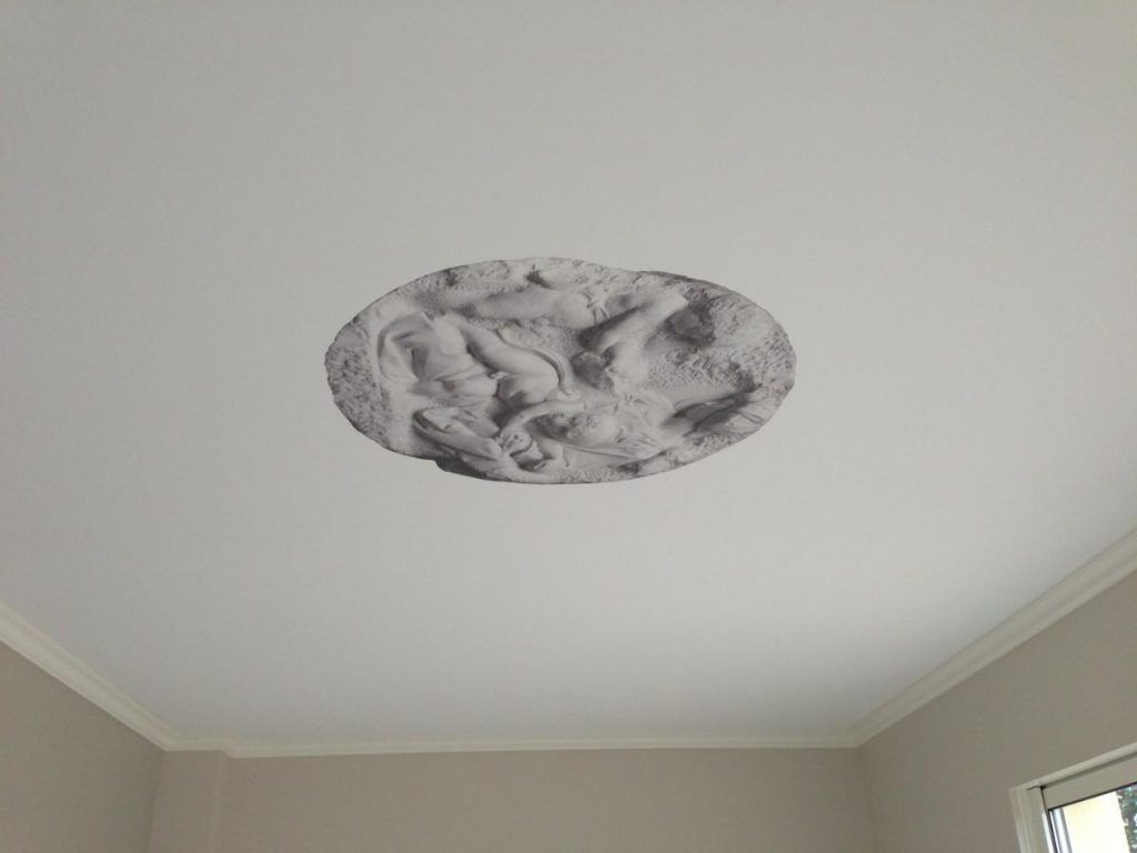 MT Peintures :  plafond tendu avec trompe l'oeil