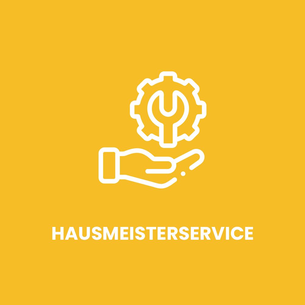 Eine Hand, die einen Schraubenschlüssel und ein Zahnrad auf gelbem Hintergrund hält.