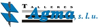 El logotipo de Talleres Agma SLU es azul y negro.