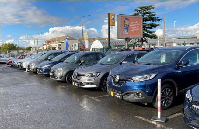 Les voitures garées sur un parking.