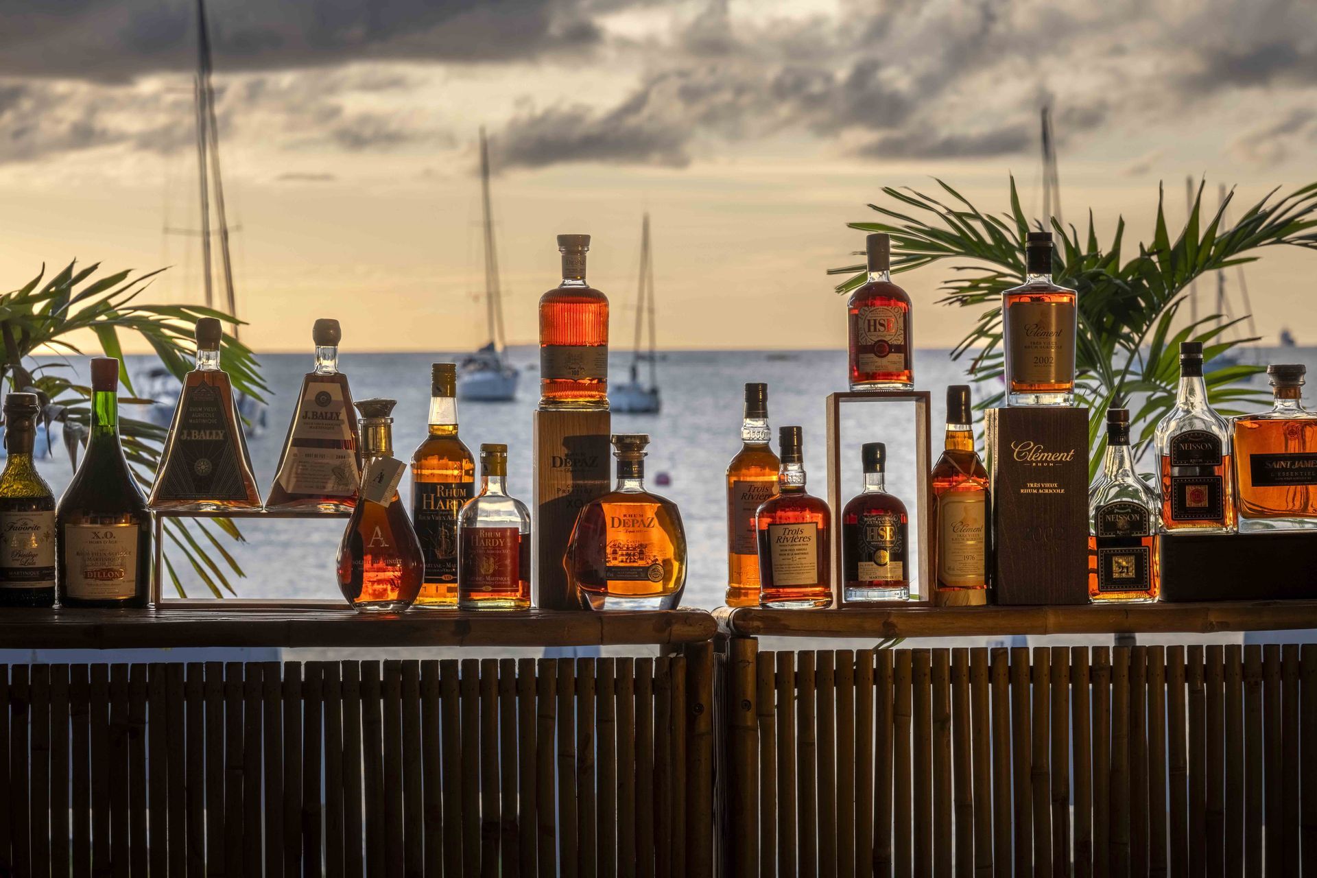 Diverses bouteilles de rhum