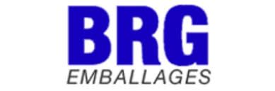 Logo BRG Emballages en bleu et gris sur fond blanc