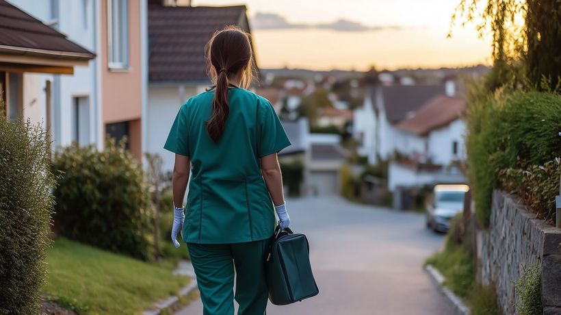Une infirmière part de chez ces patients