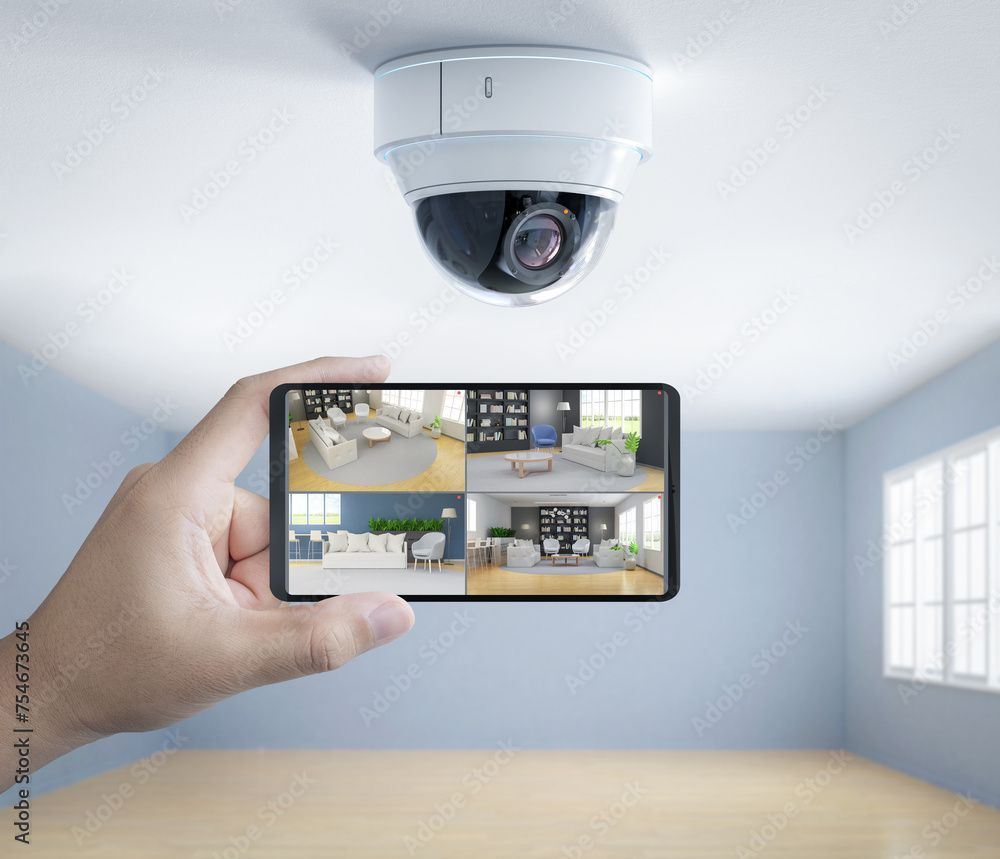 Donna controlla impianto domotico tramite smartphone