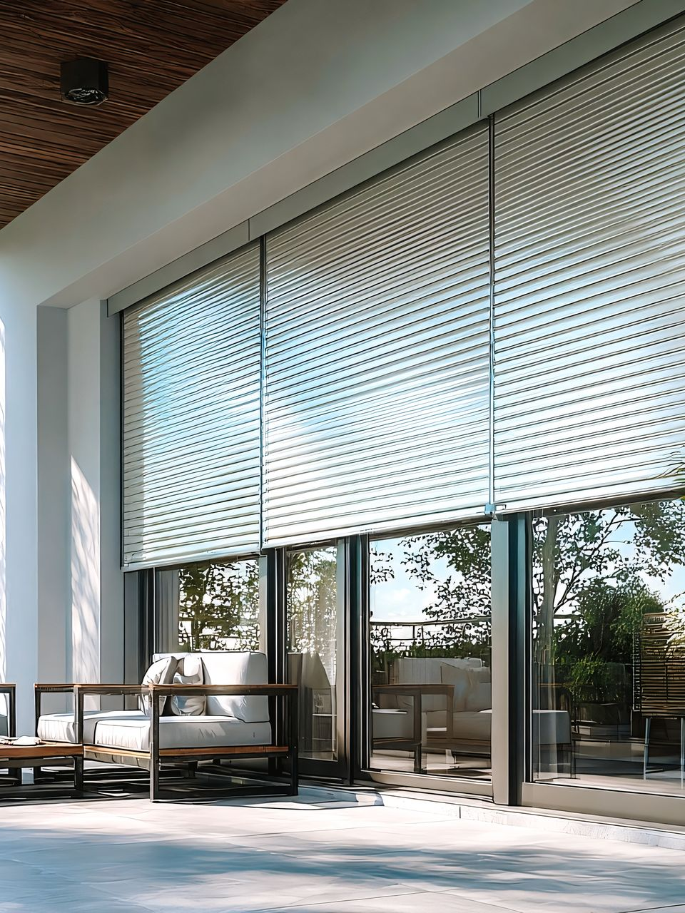 Volet roulant sur une baie vitrée