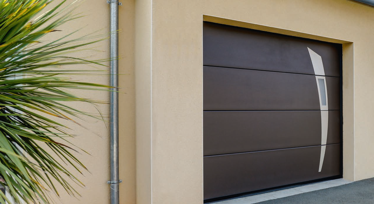 Porte de garage marron