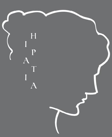 Un dibujo de una cabeza de mujer con las letras Hipatia en ella.