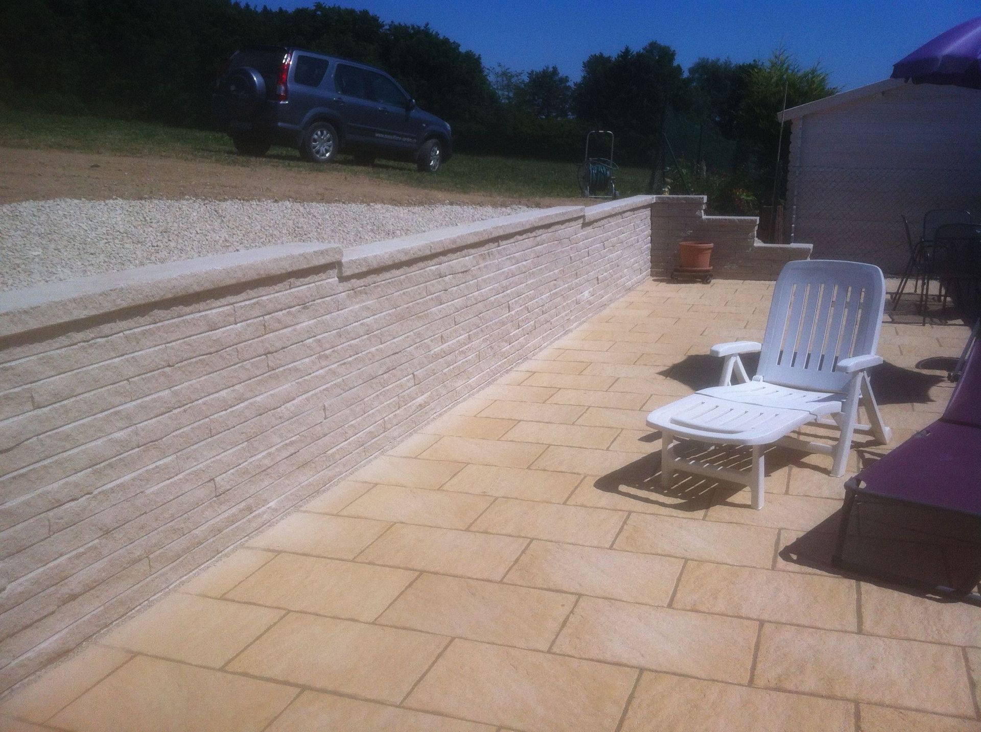 Aménagement terrasse et mur sec - Passiflore Jardin Sàrl