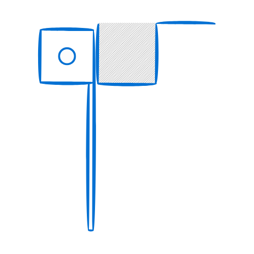 Porte basculante débordante avec rails