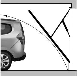 Porte basculante non débordante sans rails