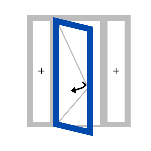 Porte 1 Vantail avec  2 Tierces