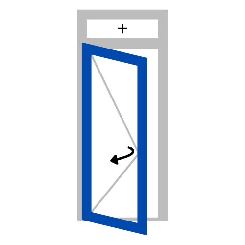 Porte 1 vantail avec imposte