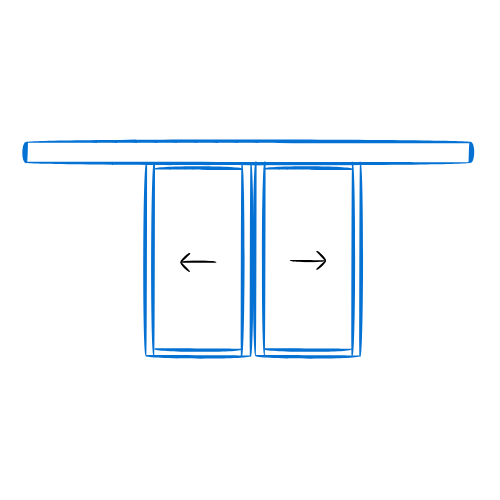 2 vantaux antagonistes