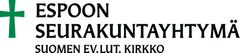 Espoon seurakuntayhtymän logo, jossa on vihreä risti ja mustaa tekstiä valkoisella taustalla