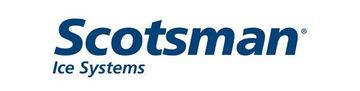 El logotipo de Scotsman Ice Systems es azul y blanco.