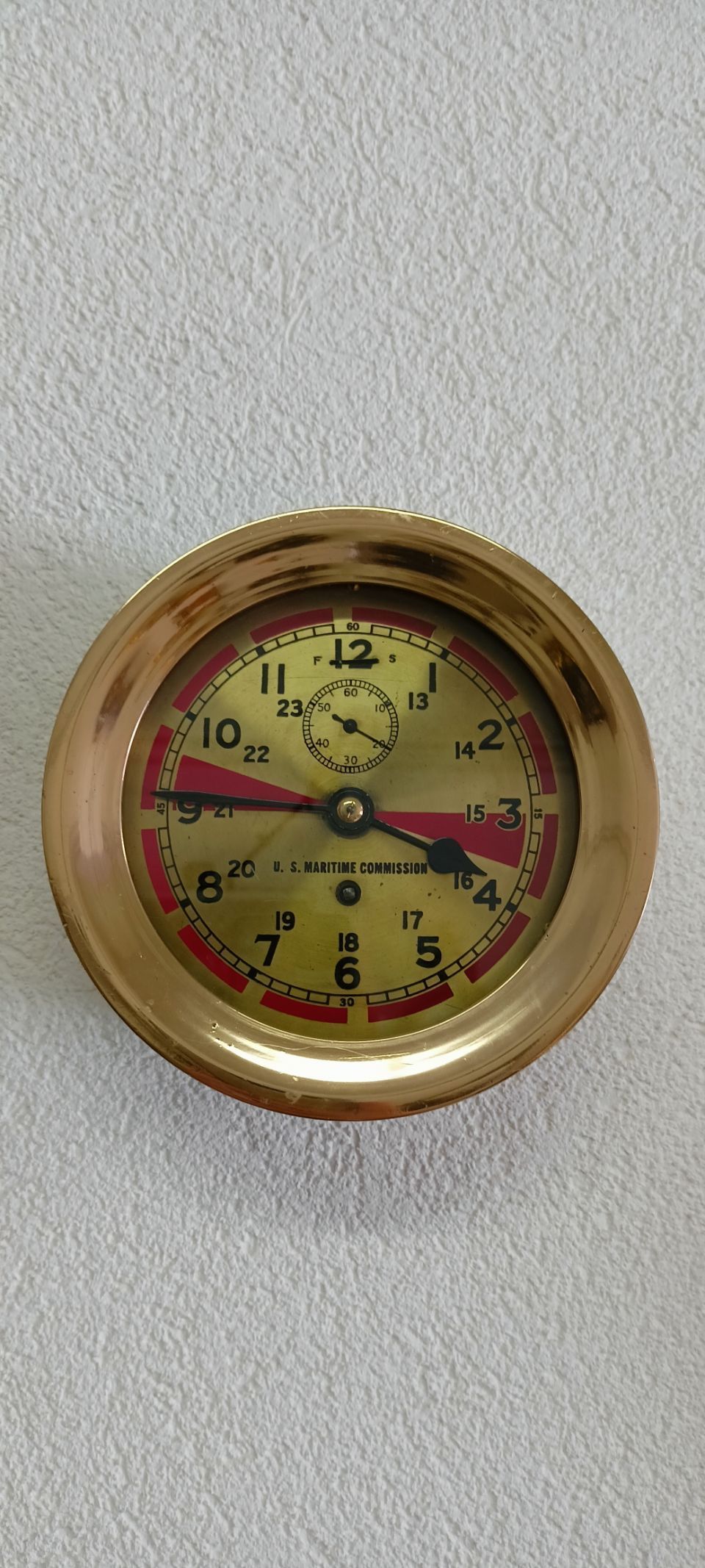 horloge de salle de radio en laiton pour U.S maritime,