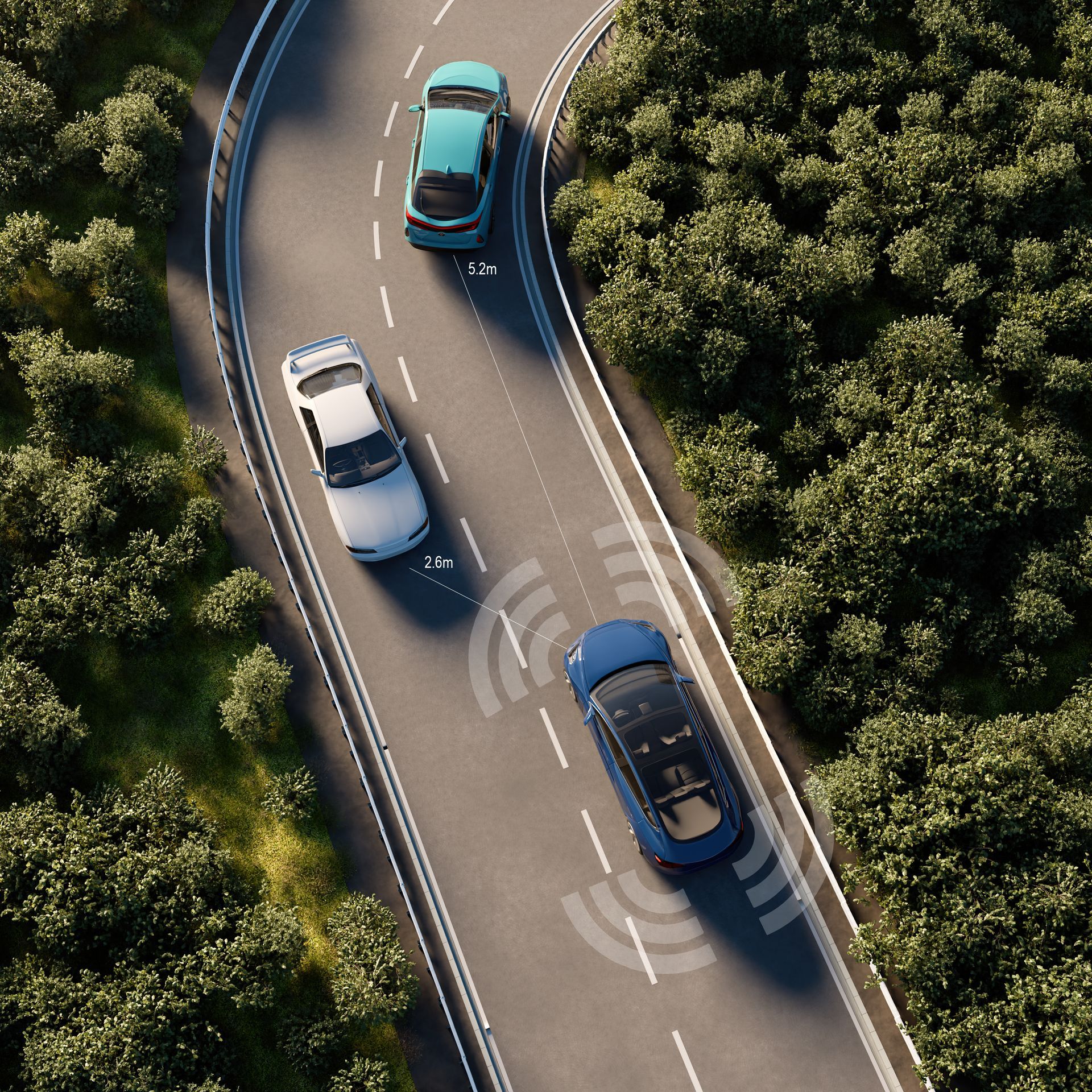 Voiture autonome sur la route