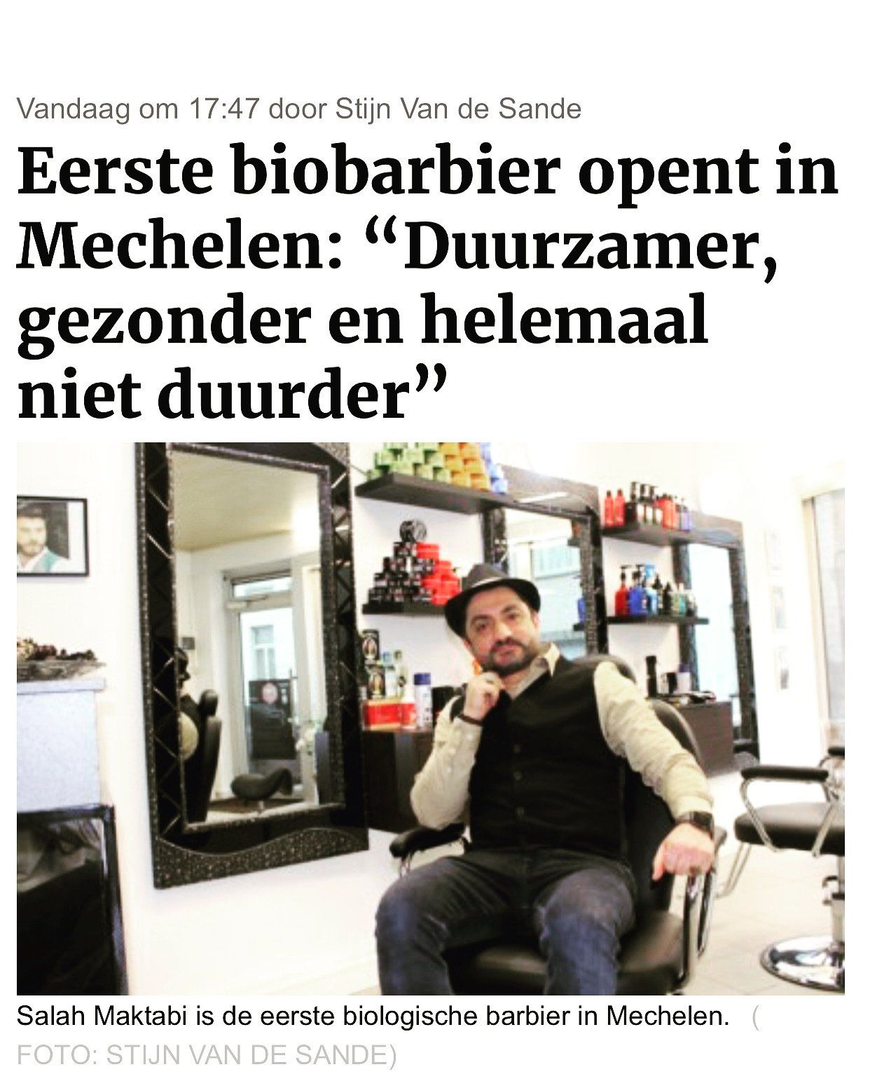 Krantenartikel Bio Barber