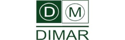 Un logotipo verde y blanco para una empresa llamada Dimar.