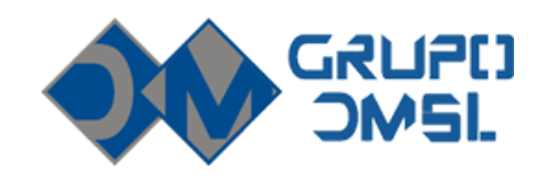 Un logotipo azul y gris para el grupo omsi
