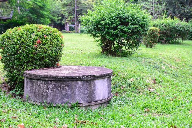 Installation d'assainissement d'eau dans un jardin