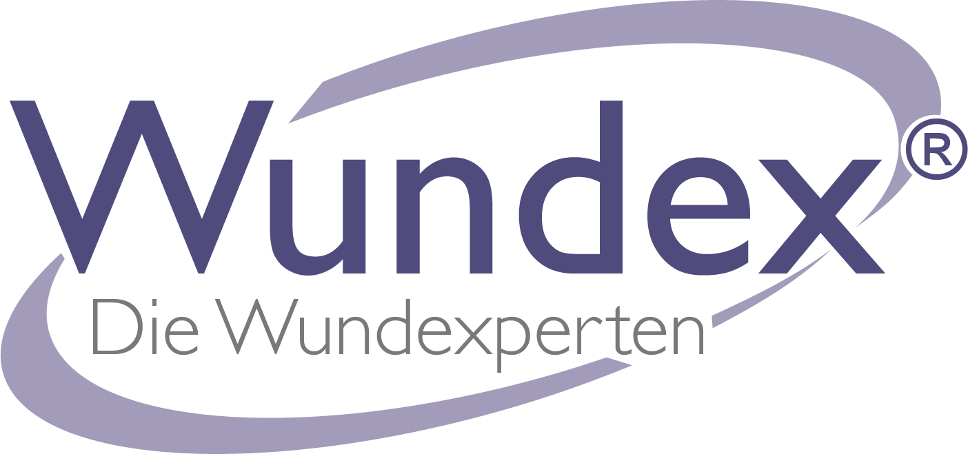 Windex-Logo mit lila Schwung und dem deutschen Slogan „Die Wunderperten“