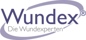 Windex-Logo mit lila Schwung und dem deutschen Slogan „Die Wunderperten“