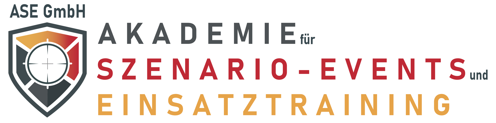 Logo of ASE GmbH: a shield with a target design and text reading 