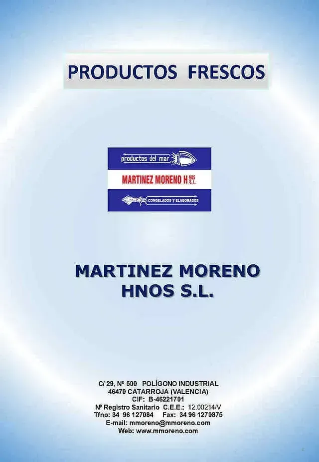 The cover of a book titled productos frescos martinez moreno hnos s.l.